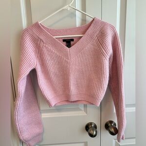 Pink Forever 21 Crop Sweater